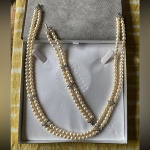 Genuine Pearl Necklace & Bracelet set